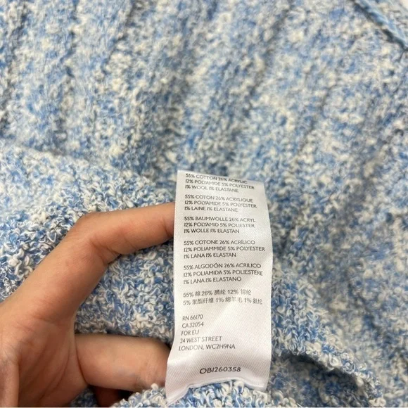 Free People Blue Boxy Oversized Knit Good Day Pullover Sweater - Picture 5 of 6